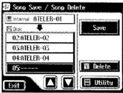 ROLAND AT-90S - Speichern von Songs auf einer Diskette - 3