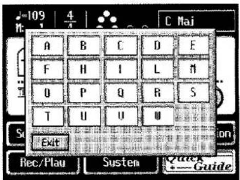 109 M: 4/4 C Mai A B C D E F H I L M Q P Q R S T U U U Exit Rec/Play System Guide on