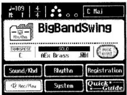 J=109 | 4 It I | 4 C Mai BigBandSwing TRANSFORM SOLD C AEx Brass .Rmbd MUSIC ASSIST Sound/Khd Bhrtha Registration Rec/Play System Quick* Guide