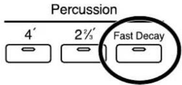 ROLAND AT-800 - Drücken Sie den Percussion [Fast Decay]-Taster. - 1