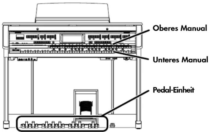 Oberes Manual Unteres Manual Pedal-Einheit