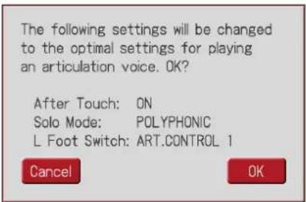 ROLAND AT-800 - Berühren Sie im Articulation Voice Select-Display . - 2