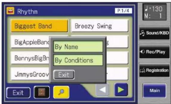Rhythm P.1/4 Biggest Band Breezy Swing BigAppleBand By Name By Conditions BennysBigBr JimmysGroov Exit Exit 130 M: 1 Sound/KBD Rec/Play Registration Main