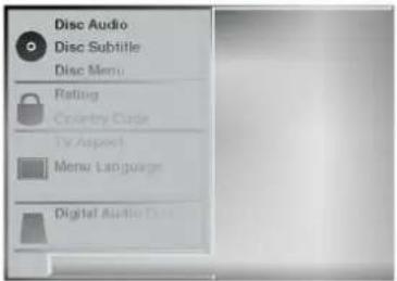 Disc Audio Disc Subtitle Disc Menu Rating Country Date TV Aspect Menu Language Digital Audio Data