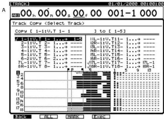 Track Copy (Select Track) Copy [ 1-1:U.T 1- 1 ] to [ 1-5 ] ✓ 1-1:U.T 1- 1...→ 1-5 2-1:U.T 2- 1...→ ---- 3-1:U.T 3- 1...→ ---- 4-1:U.T 4- 1...→ ---- 5-1:U.T 5- 1...→ ---- 6-2:U.T 6- 2...→ ---- 7L-1:U.T 7- 1...→ ---- 8R-1:U.T 8- 1...→ ---- IIL-1:U.T11- 1...→ ---- I2R-1:U.T12- 1...→ ---- I3L-1:U.T13- 1...→ ---- I4R-1:U.T14- 1...→ ---- I5L-1:U.T15- 1...→ ---- I6R-1:U.T16- 1...→ ---- ✓ I7L-1:U.T17- 1...→ I7L-1 ✓ I8R-1:U.T18- 1...→ I8R-1 Back ALL MARK Exec
