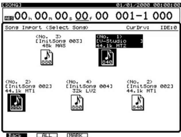 [SONG] 01/01/2000 00:00:00 00 h 00 m 00 s 00 f 00 001-1 000 Sons Import CurDrv: IDE:0 [InitSongs 003] 48k MAS [V-Studio ] 44.1k MT2 880 840 [InitSongs 002] 44.1k MT1 [InitSongs 004] 32k LV2 [InitSongs 002] 44.1k MT1 880 840 Back ALL MARK
