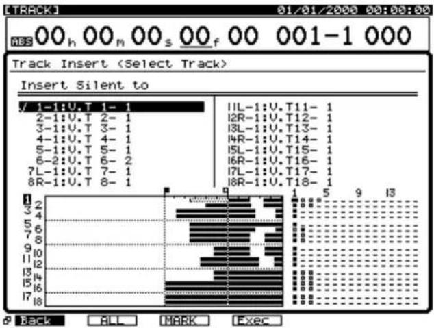 Track Insert (Select Track) Insert Silent to ✓ 1-1:U.T 1-1 2-1:U.T 2-1 3-1:U.T 3-1 4-1:U.T 4-1 5-1:U.T 5-1 6-2:U.T 6-2 7L-1:U.T 7-1 8R-1:U.T 8-1 1L-1:U.T11-1 12R-1:U.T12-1 13L-1:U.T13-1 14R-1:U.T14-1 15L-1:U.T15-1 16R-1:U.T16-1 17L-1:U.T17-1 18R-1:U.T18-1 Back ALL MARK Exec