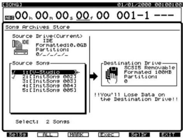 [SONG] 01/01/2000 00:00:00 ABS 00 h 00 m 00 s 00 f 00 001-1 --- Songs Archives Store Source Drive(Current) IDE Formatted10.0GB Partition: 0/-/-/-/- Source Songs ✓ 1:[U-Studio]← ✓ 2:[InitSongs 002] 3:[InitSongs 003] 4:[InitSongs 004] 5:[InitSongs 005] Destination Drive_ SCSIS Removable Formatted 100MB Partition: 0 !!!You'll Lose Data on the Destination Drive!! Select: 2 Songs S### ALL MARK Exec Sel Dr EXIT