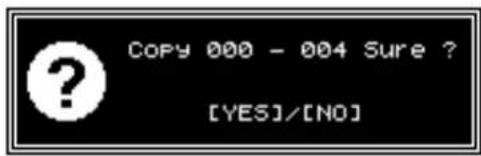 Copy 000 - 004 Sure ? [YES]/[NO]