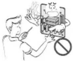 Illustration showing a person using a smartphone with a 'no' symbol, depicting food waste or food loss.