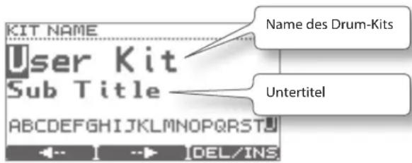 KIT NAME User Kit Sub Title Name des Drum-Kits Untertitel ABCDEFGHIJKLMNOPQRSTUVWXYZ ABCDEFGHIJKLMNOPQRSTUVWXYZ IDEL/INS