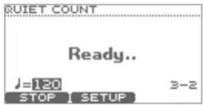 QUIET COUNT Ready.. J=120 STOP 1 SETUP 3-2