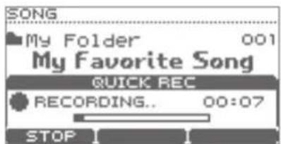 SONG My Folder 001 My Favorite Song QUICK REC RECORDING.. 00:07 STOP