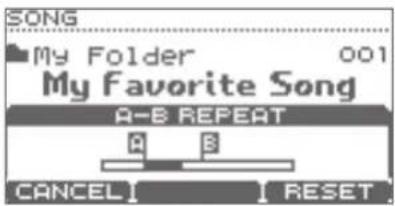SONG My Folder 001 My Favorite Song A-B REPEAT CANCEL RESET