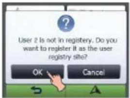 User 2 Is not in registry. Do you want to register it as the user registry site? OK Cancel