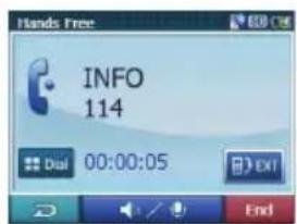 Hands Free INFO 114 Dual 00:00:05 EXIT End
