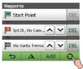 Waypoints Start Point DEL Sp121, Via Cam... DEL Via Santa Teresa DEL Add