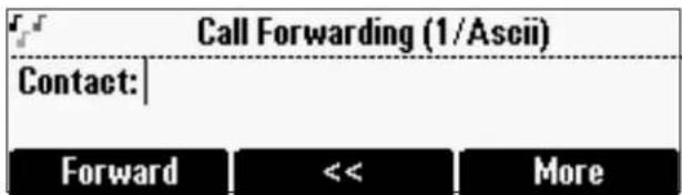 Call Forwarding (1/Ascii) Contact: Forward << More