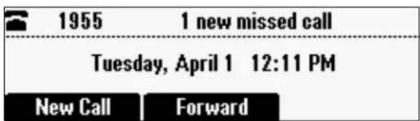 1955 1 new missed call Tuesday, April 1 12:11 PM New Call Forward