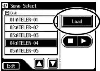 Song Select Disk 01:ATELER-01 02:ATELER-02 03:ATELER-03 04:ATELER-04 05:ATELER-05 Load Exit