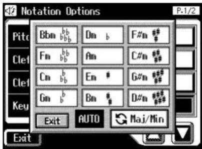 Notation Options P1/2 Pitch Bbn bb Dm b F#n # Cleft Fm bb An C#n # Cleft Cm bb En # G#n # Cleft Gm bb Bn # D#n # Key Exit AUTO Maj/Min Exit