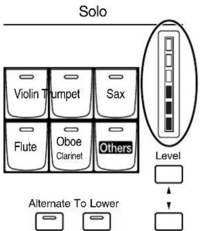 ROLAND Music Atelier AT-90SL - Verändern Sie die Lautstärke eines Parts mit den jeweiligen Level [▲] und [▼]-Tastern. - 1