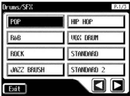 Drums/SFX POP HIP HOP R&B VOX DRUM ROCK STANDARD JAZZ BRUSH STANDARD 2 Exit