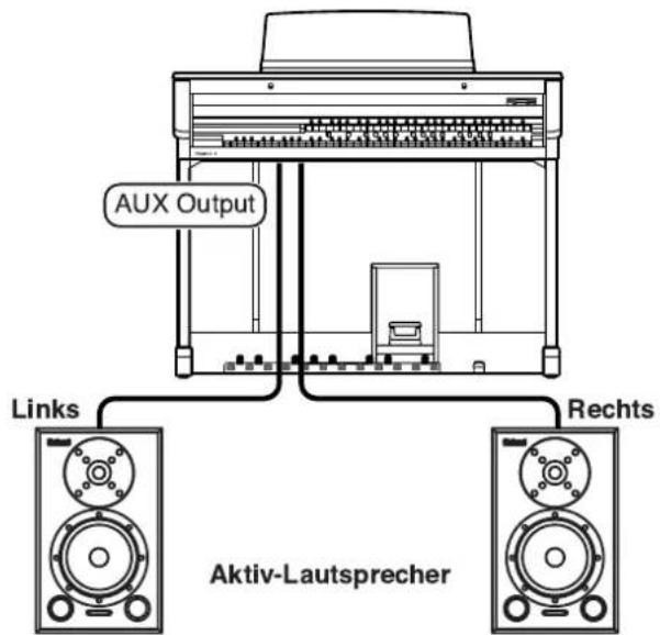 AUX Output Links Rechts Aktiv-Lautsprecher