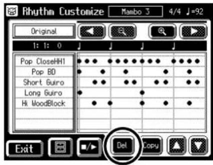 Rhythm Customize Mambo 3 4/4 ↓=92 Original 1: 1: 0 Pop CloseHH1 Pop BD Short Guiro Long Guiro Hi WoodBlock Exit Del Copy