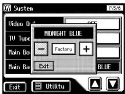 System P-5/6 Video Or TV Type Main Bo Main Ba MIDNIGHT BLUE — Factory + Exit BLUE Exit Utility