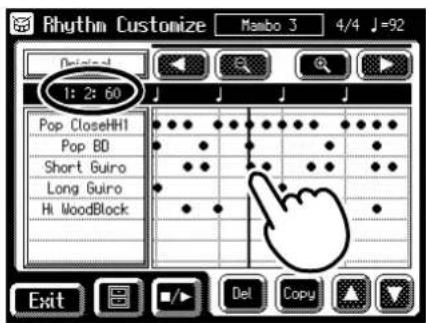 Rhythm Customize Mamba 3 4/4 ↓=92 Original 1: 2: 60 Pop CloseHH1 Pop BD Short Guiro Long Guiro Hi WoodBlock Exit Del Copy