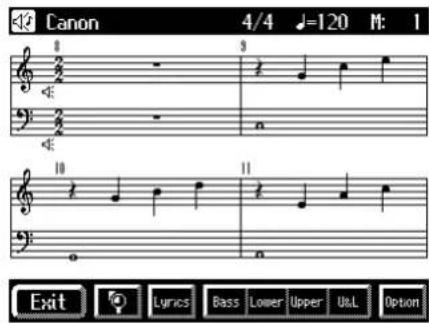 ROLAND Music Atelier AT-90SL - Aufrufen der Noten-Anzeige - 1