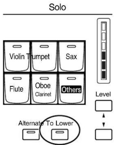 ROLAND Music Atelier AT-90SL - Spielen des Solo-Klangs auf dem unteren Manual (Solo [To Lower] Taster) - 1