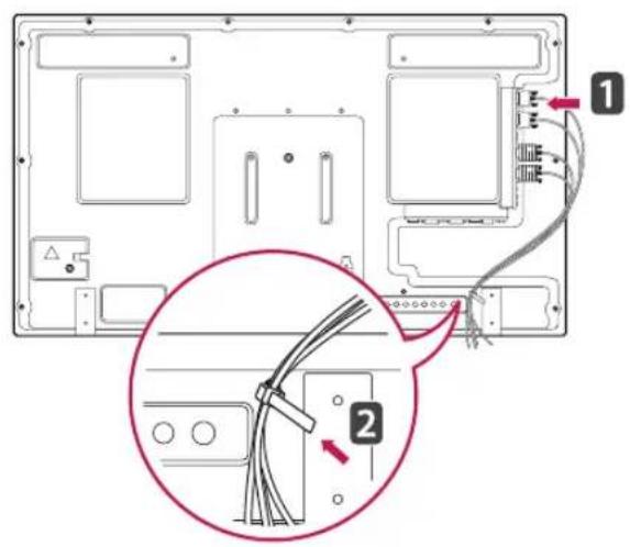LG 42WS50MW - Anwendung des Montagekabelbinders - 1