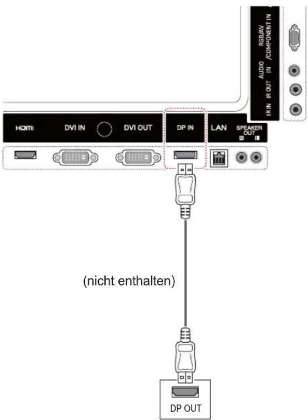 HOMI DVI IN DVI OUT DP IN LAN SPEAKER OUT (nicht enthalten) DP OUT
