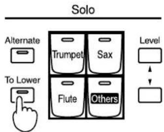 ROLAND Music Atelier AT15 - Spielen des Solo-Klangs auf dem unteren Manual (Solo [To Lower]-Taster) - 1