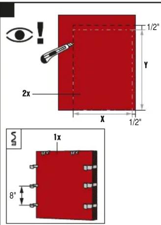 1/2" Y 2x X 1/2" 1x 8"