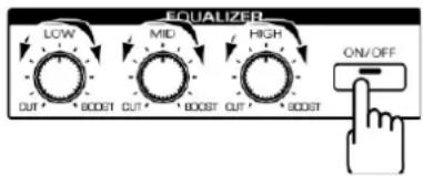 EQUALIZER LOW MID HIGH OUT BOOST OUT BOOST OUT ON/OFF BOOST