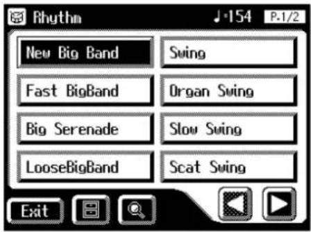 Rhythm New Big Band Swing Fast BigBand Organ Swing Big Serenade Slow Swing LooseBigBand Scat Swing Exit