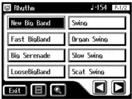 Rhythm New Big Band Swing Fast BigBand Organ Swing Big Serenade Slow Swing LooseBigBand Scat Swing Exit