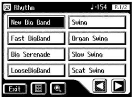 Rhythm New Big Band Swing Fast BigBand Organ Swing Big Serenade Slow Swing LooseBigBand Scat Swing Exit