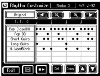 Rhythm Customize Original 1: 1: 0 Pop CloseHH1 Pop BD Short Guiro Long Guiro Hi MoodBlock Exit Del Copy 4/4 J=92