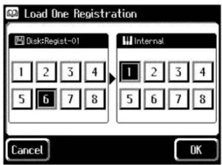 Load One Registration Disk:Regist-01 1 2 3 4 5 6 7 8 Internal 1 2 3 4 5 6 7 8 Cancel OK
