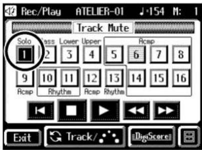 Rec/Play ATELIER-01 Track Mute Solo 1 2 3 4 5 6 7 8 9 10 11 12 13 14 15 16 Rcap Rhythm Rcap Rhythm Exit Track/ DigScore