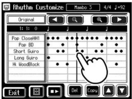 Rhythm Customize Original 1: 1: 0 Pop CloseHH1 Pop BD Short Guiro Long Guiro Hi WoodBlock Exit Del Copy Manibo 3 4/4 J=92