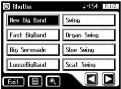 Rhythm New Big Band Swing Fast BigBand Organ Swing Big Serenade Slow Swing LooseBigBand Scat Swing Exit