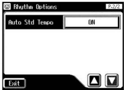 Rhythm Options P-2/2 Auto Std Tempo ON Exit