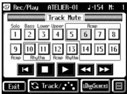 Rec/Play ATELIER-01 -154 M: 1 Track Mute Solo Bass Lower Upper Rcmp 1 2 3 4 5 6 7 8 9 10 11 12 13 14 15 16 Rcmp Rhythm Rcmp Rhythm Exit Track/ DigScore
