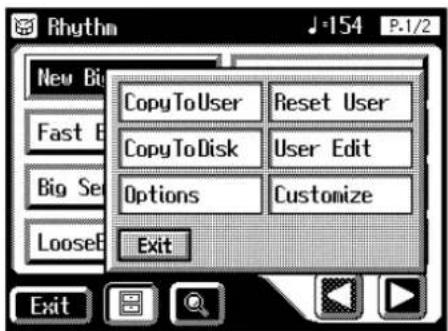 Rhythm New Big Fast B Big Se LooseB CopyToUser Reset User CopyToDisk User Edit Options Customize Exit Exit