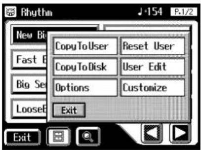 Rhythm New Big Fast B Big Se LooseB CopyToUser Reset User CopyToDisk User Edit Options Customize Exit